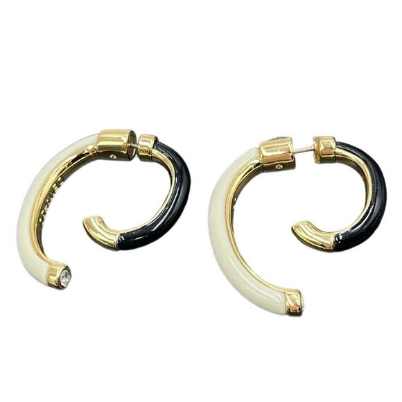 DEMARSON Designer Luna Black
Cream Half Hoop Front Back
Resin Versatile Earrings - Picture 2 of 8